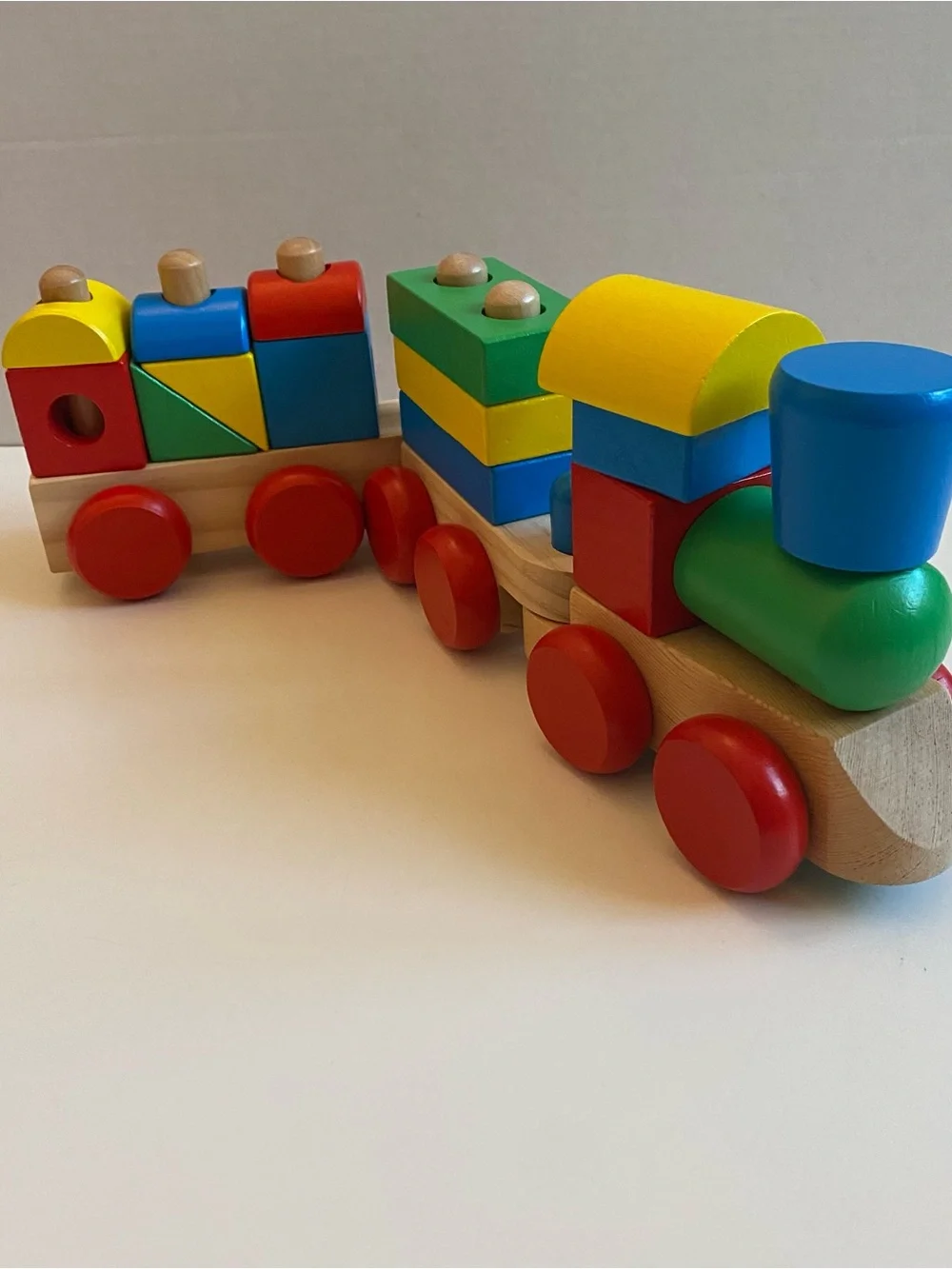 Melissa & Doug Classic Toy Wooden Colorful Stacking Train